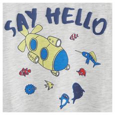 IN EXTENSO T-shirt manches courtes say hello  bébé garçon (gris chine)