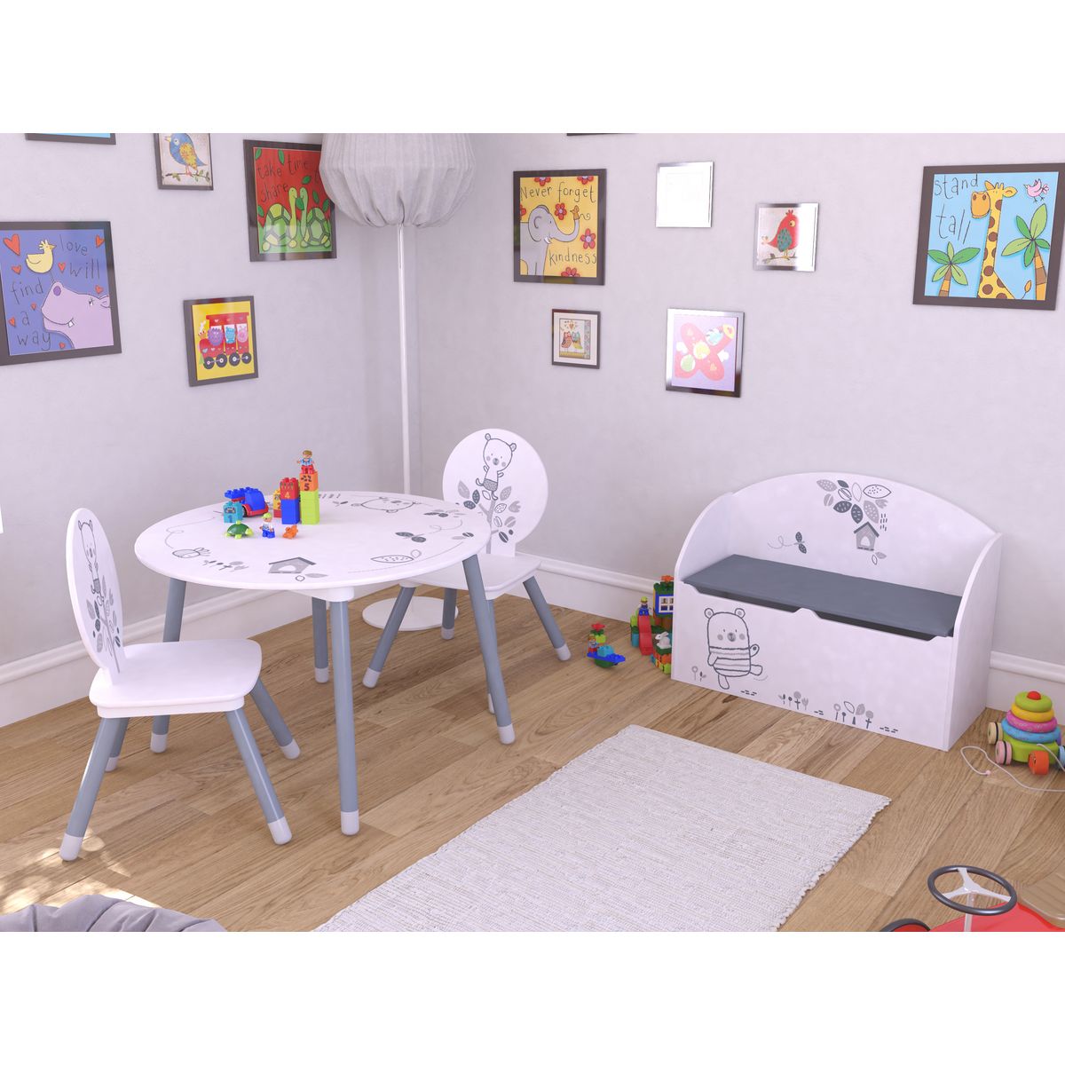 Set table + deux chaises enfant NOUNOURS pas cher 