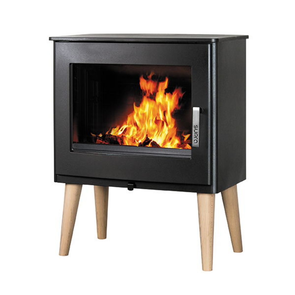 Poêle à Bois Supra Octave 9 Kw Supra Poêle à bois UDO en fonte pieds bois- horizontal - non étanche - pied  bois - 9kW pas cher - Auchan.fr
