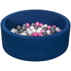  Piscine à balles Aire de jeu + 150 balles bleu marine blanc,rose clair,gris