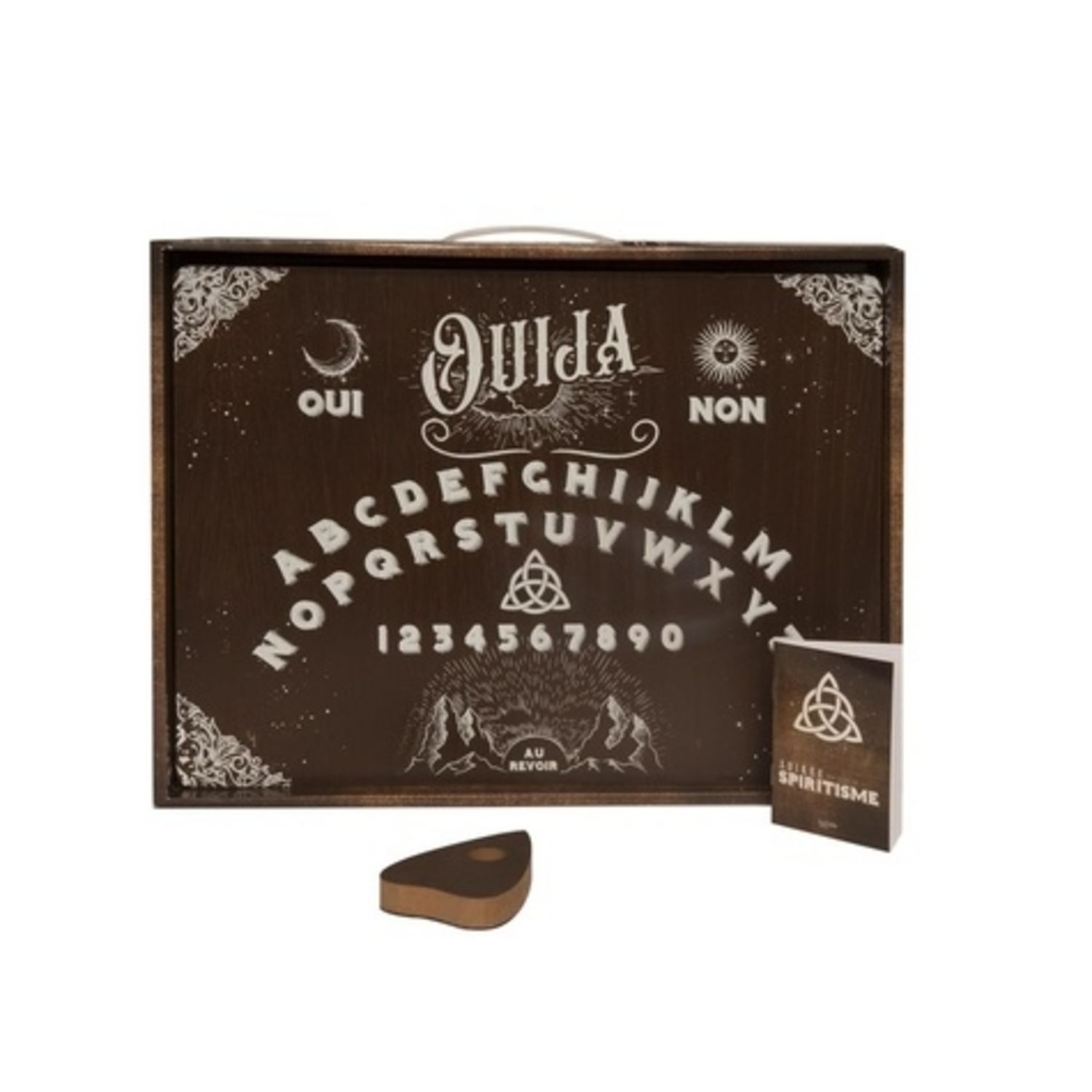 Planche Ouija en Francais Bois : Table avec Goutte, Jeu Oui Ja