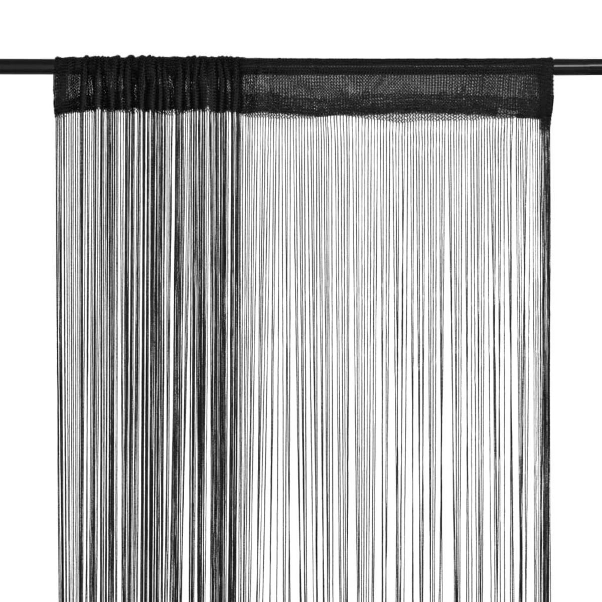 VIDAXL Rideau en fils 2 pcs 100 x 250 cm Noir