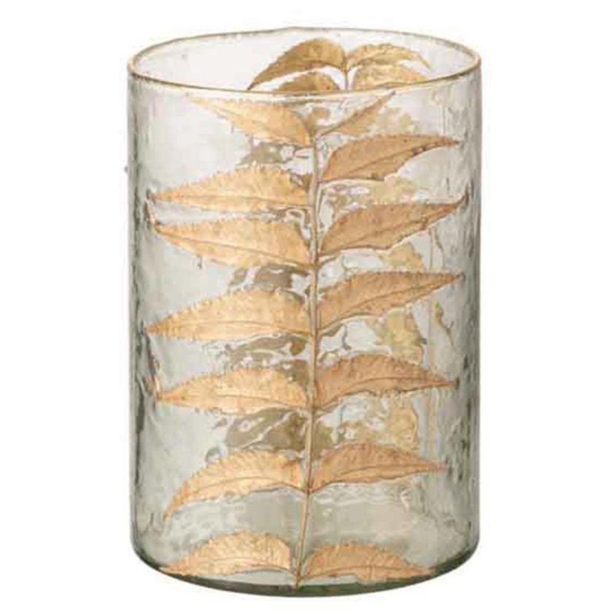 Paris Prix Vase Design en Verre  Golden Leaf  19cm Or