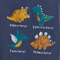IN EXTENSO T-shirt manches longues dinosaures coton bio bébé garçon (Bleu indigo )