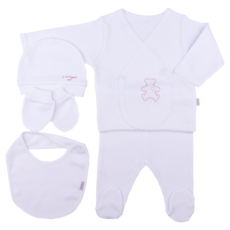SEVIRA KIDS Coffret de vêtements naissance en coton bio - 5 pièces, ORGANIC SEVIRA KIDS (Blanc)