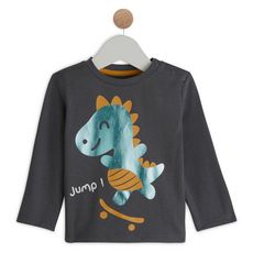 IN EXTENSO T-shirt manches longues dinosaures bébé garçon (gris foncé)