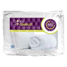 PEG Pack couette 250 g/m² + oreiller(s) moelleux polyester (Blanc)