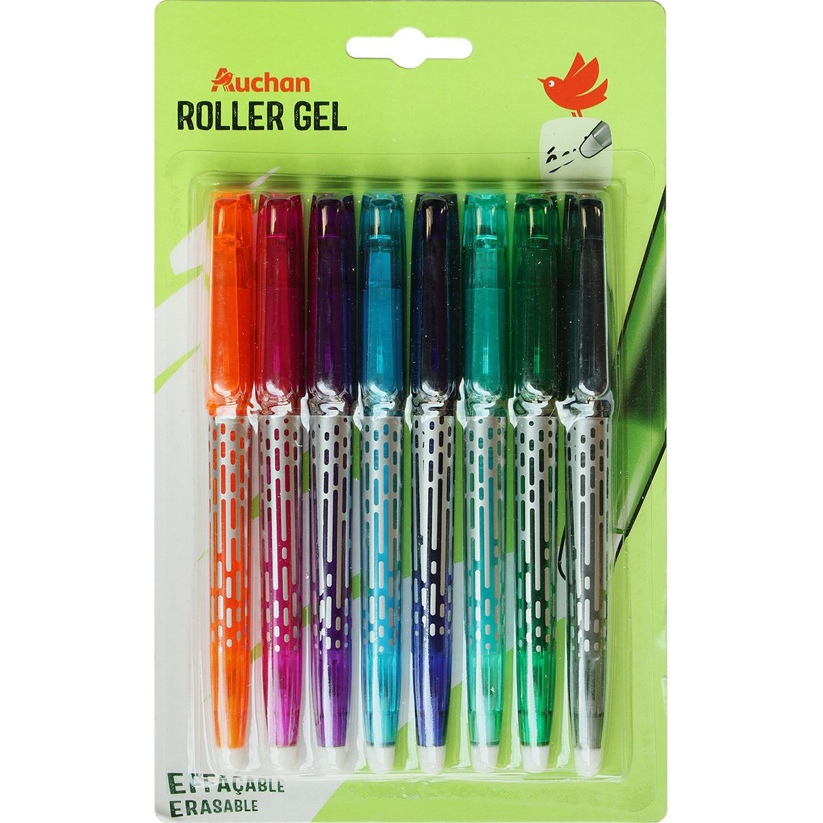 Stylos Effaçable, 8 Couleurs Encre Gel Effaçable, Stylo Gel Effaçables  Pointe 0,5 mm, Stylos à Bille avec Gomme Fournitures Scolaire