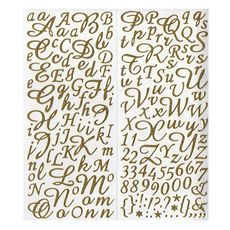 Artemio Stickers alphabet & chiffres dorés à paillettes
