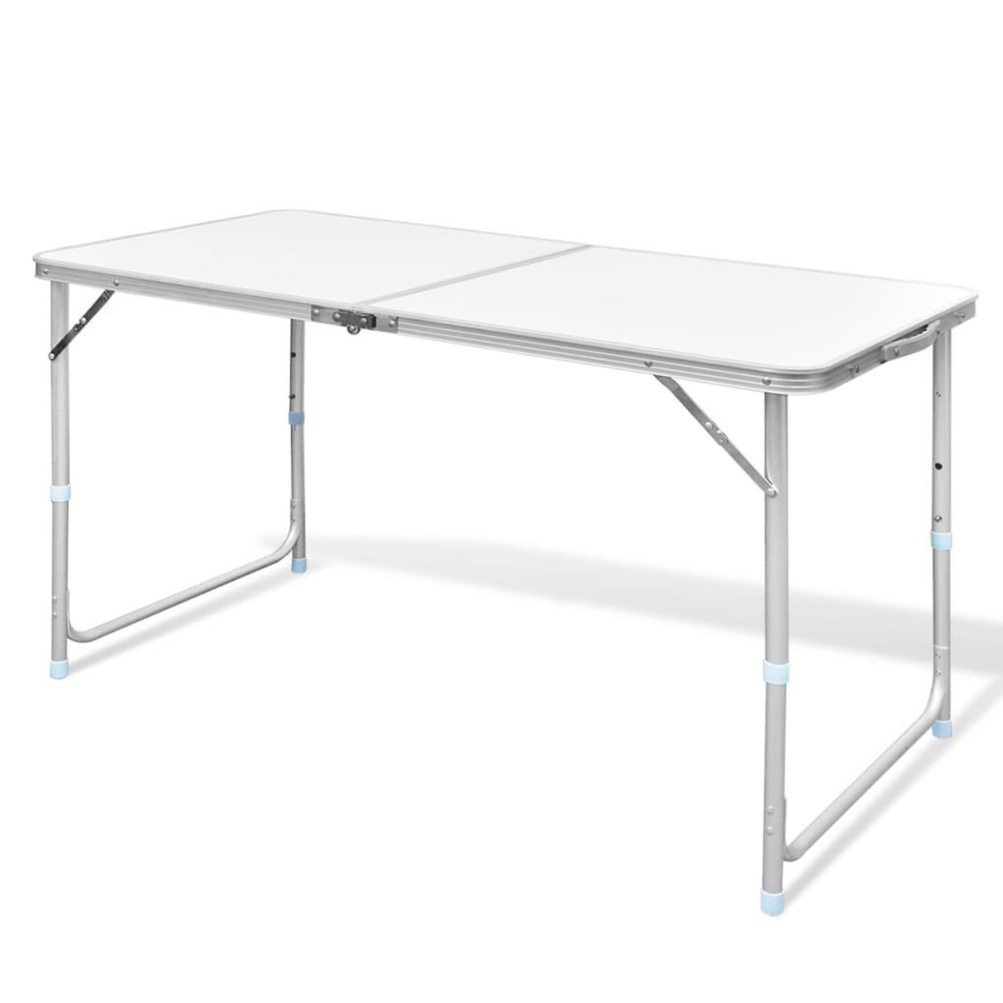 HOMCOM Table de camping pique-nique pliante aluminium 4 places en valise  pas cher 