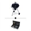 Barbecue charbon de bois Georges + mallette d'ustensiles 18 accessoires
