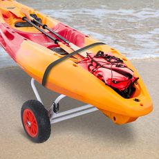 Outsunny Chariot sit on top kayak chariot de transport pliable pour bateaux canoë ou kayak charge max. 60 Kg alu. mousse antidérapante