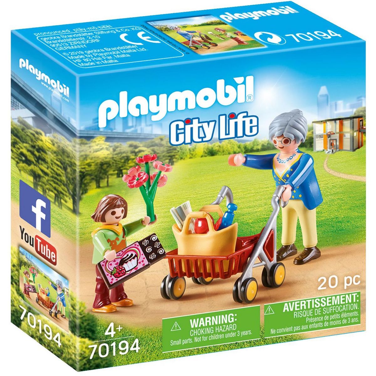 PLAYMOBIL City Life 70194 Petite Fille et Grand Mere pas cher Auchan