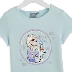 Reine des neiges T-shirt manches courtes fille (Bleu)