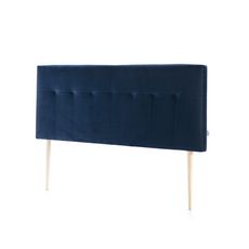 MARCKONFORT Tête de lit tapissée Napoles 160x100 cm Bleu, Velours, Pieds en Bois