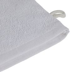 POUCE Gant de toilette uni en coton bouclé 300 gr/m2 (Blanc)
