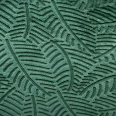 ATMOSPHERA Couverture unie ultra douce en polyester motifs feuilles effet 3D (Kaki)