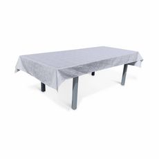 L 300 x l 140 cm Protège table rectangulaire en PVC Blanc