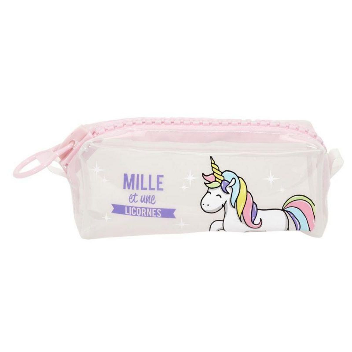 Paris Prix Trousse Design Licorne 21cm Transparent pas cher