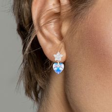 Boucles d'oreilles coeur SC Crystal ornées de Cristaux scintillants
