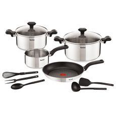 TEFAL Batterie de cuisine 11 pièces Induction COMFORT MAX Inox pas cher 