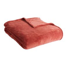 ACTUEL Plaid, couvre-lit, jeté de canapé uni douceur en polyester 240 g/m² (Rouge )
