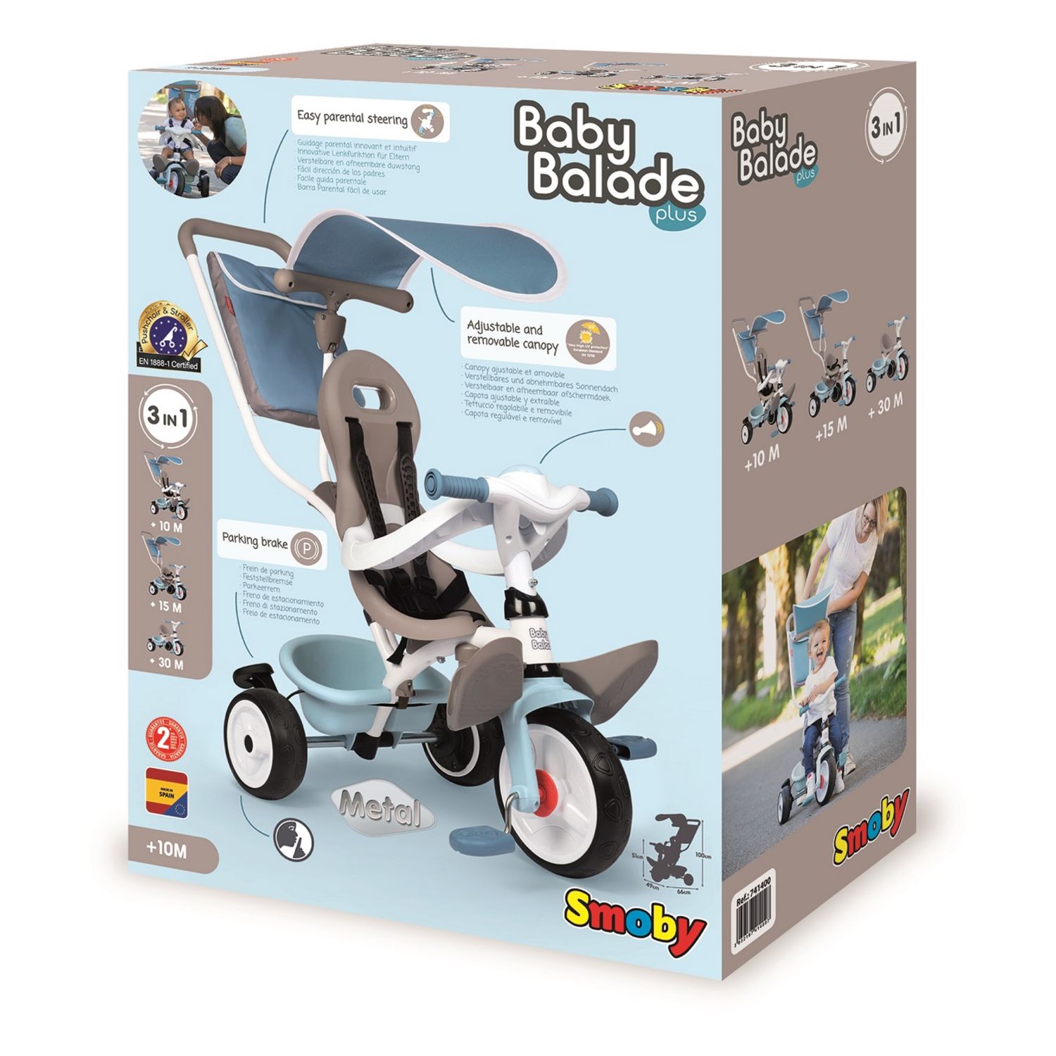 KINDERKRAFT Tricycle Aston gris bébé pas cher 