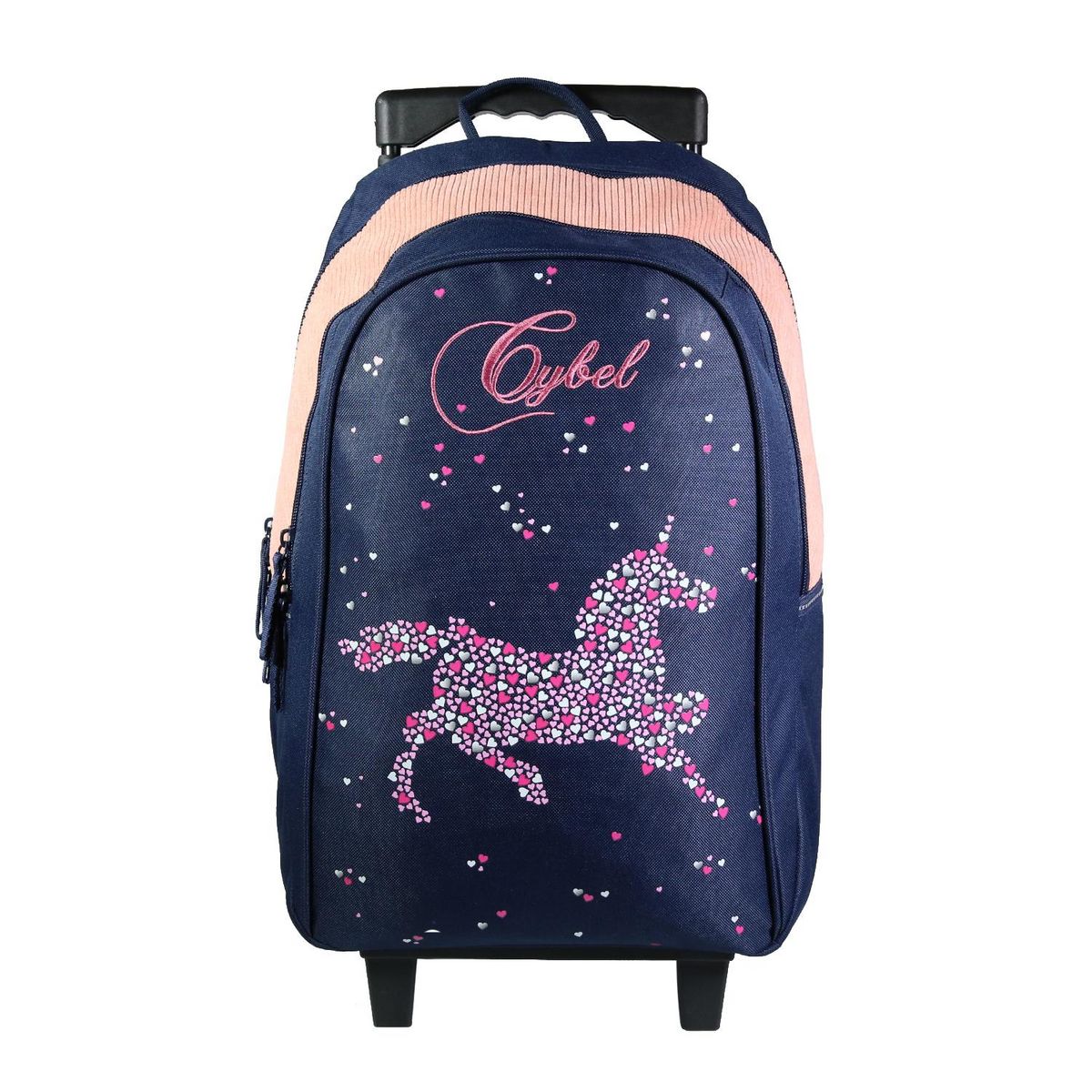 BAGTROTTER Sac dos roulettes 45 cm Cybel Cheval Licorne Bleu