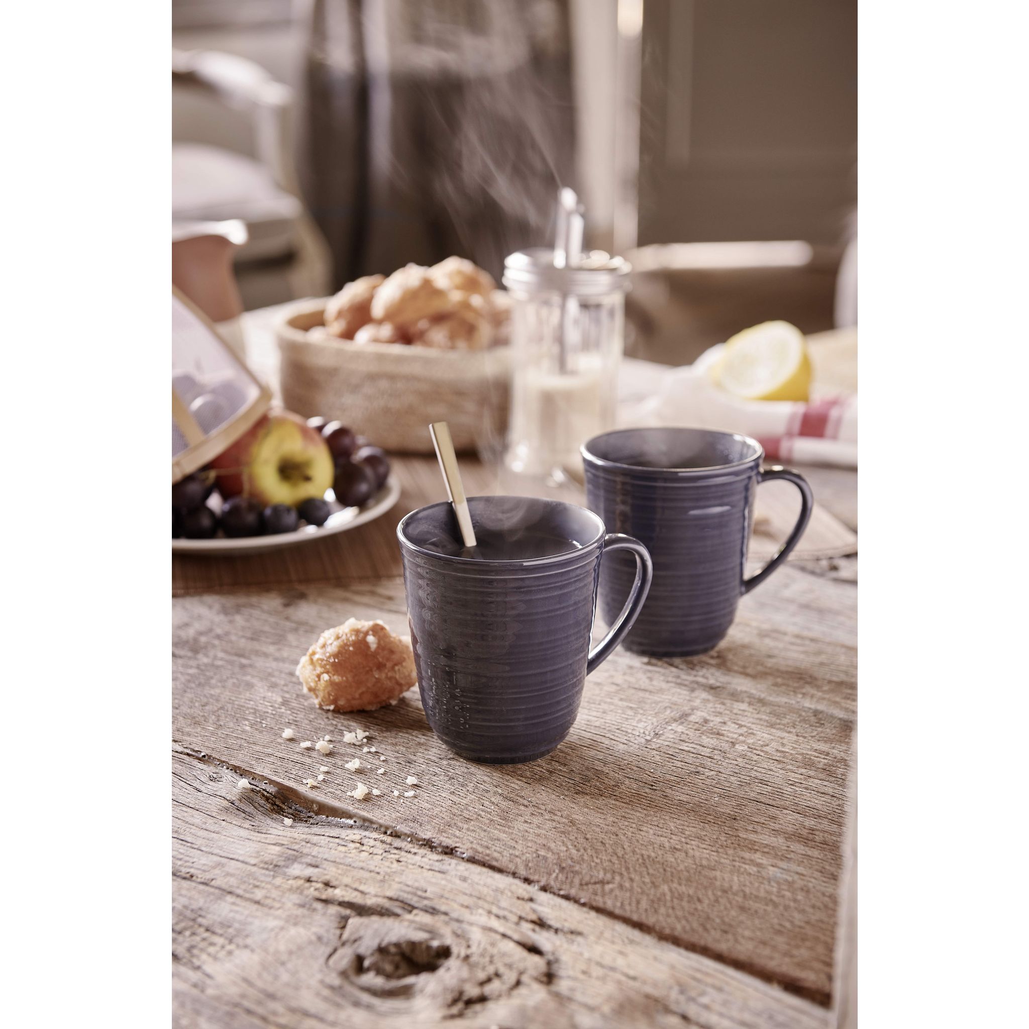 COMPTOIR DE FAMILLE Set de 2 mugs 30 cl Bleu pas cher - Auchan.fr