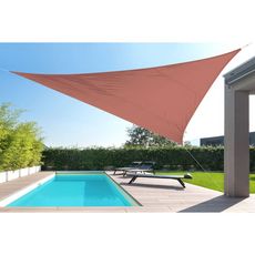 Voile d'ombrage triangulaire 5x5x5m Terra cota SHADOW 2