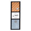 SUD TRADING Cadre mural 1 Pince Be Happy - 15 x 45 cm - Noir