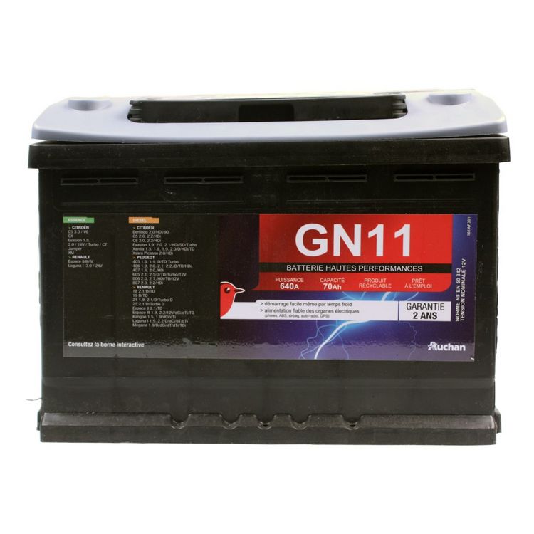  Batterie de voiture 70 Ah 640 ampères 24 mois de