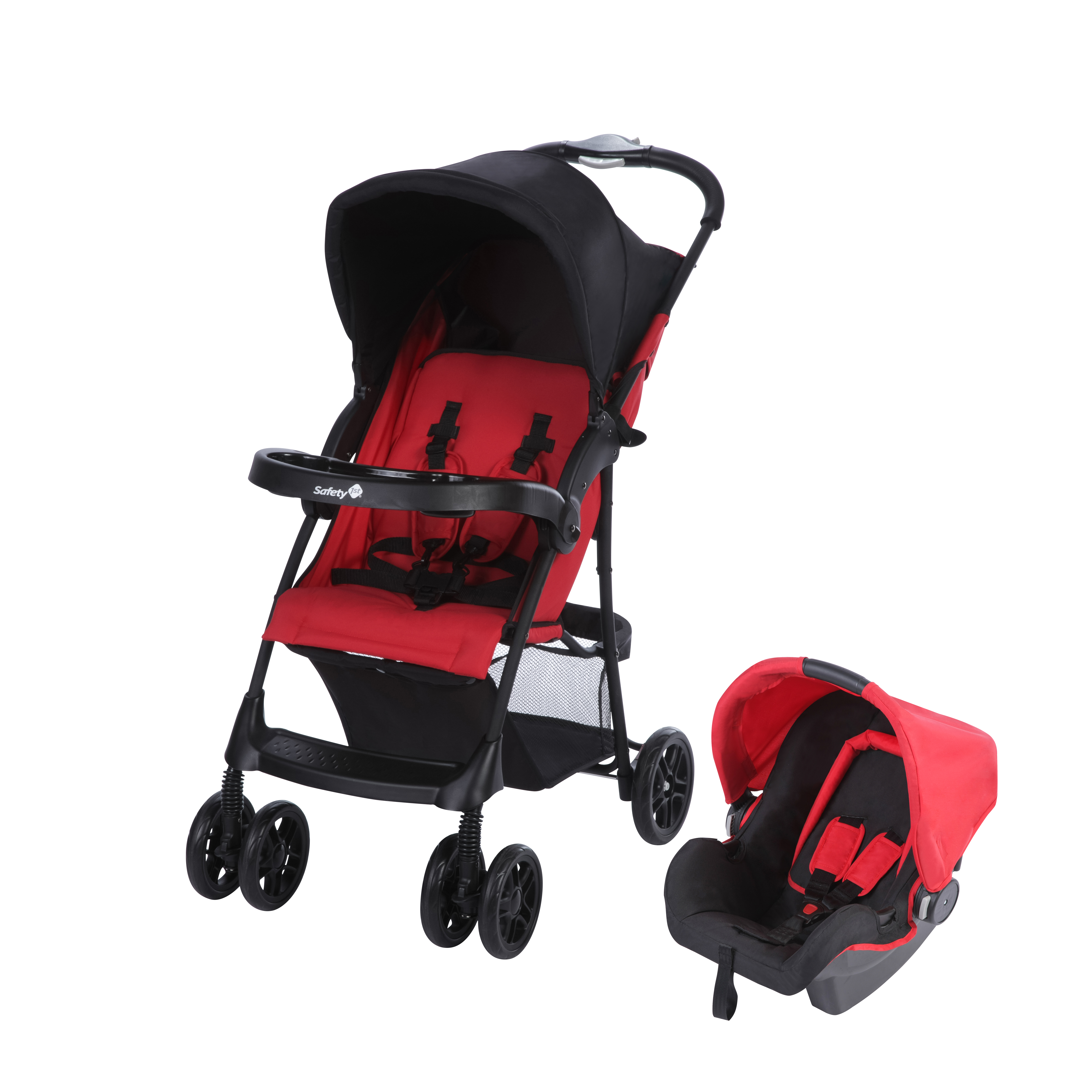 SAFETY FIRST Poussette combinee duo noir et rouge Taly pas cher Auchan