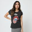 IN EXTENSO T-shirt manches courtes gris femme Rolling Stones. Coloris disponibles : Gris