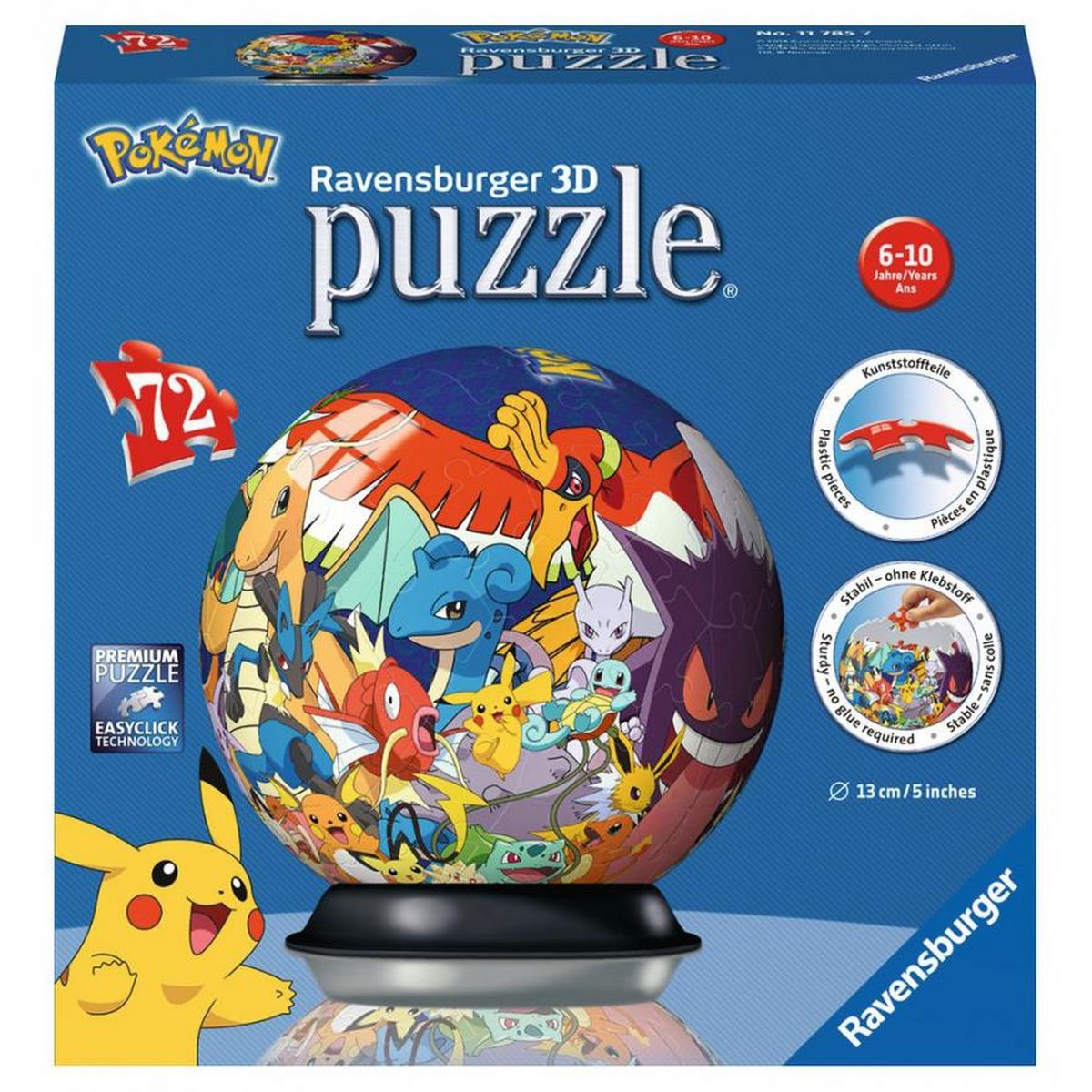 RAVENSBURGER Puzzle 3D Ball 72 p - Pokémon