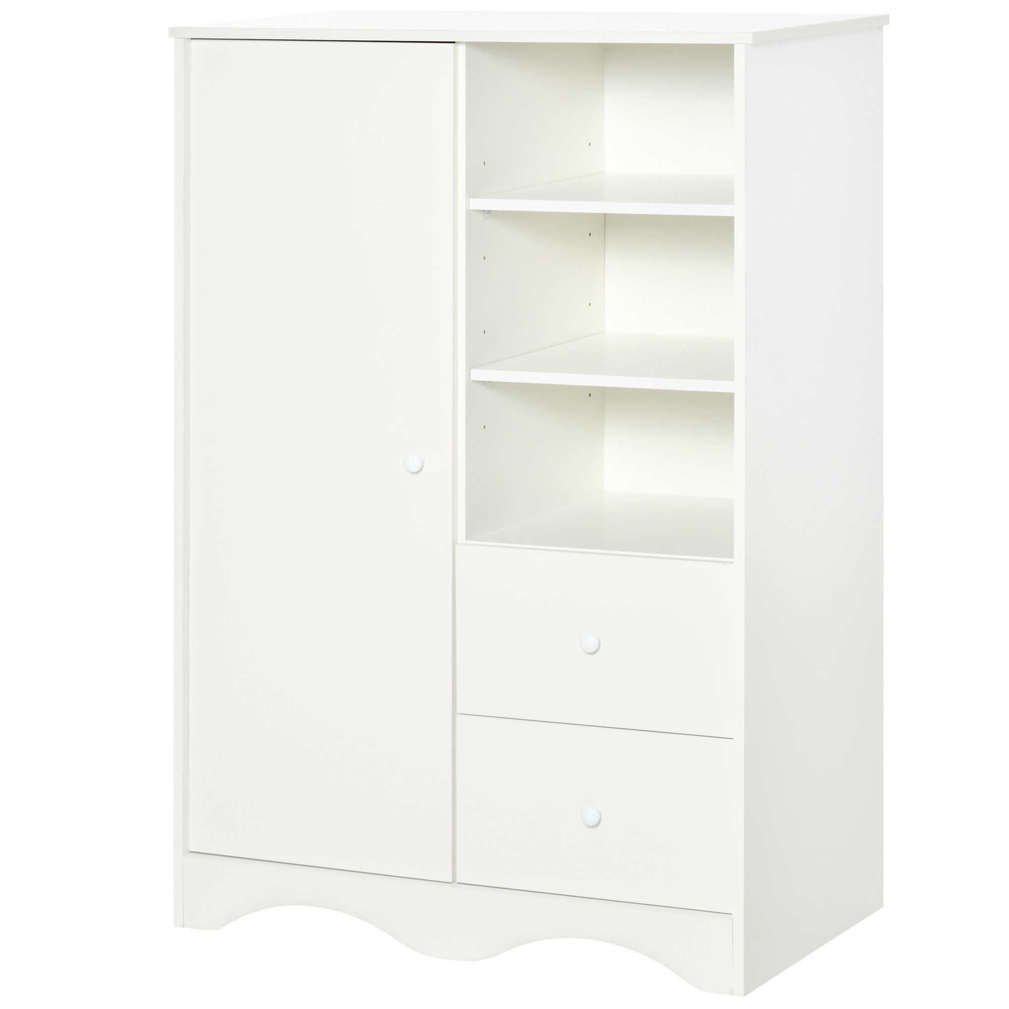 HOMCOM Meuble de rangement armoire de rangement multi-rangement 2 étagères  réglables 4 portes 60 x 30 x 123 cm blanc