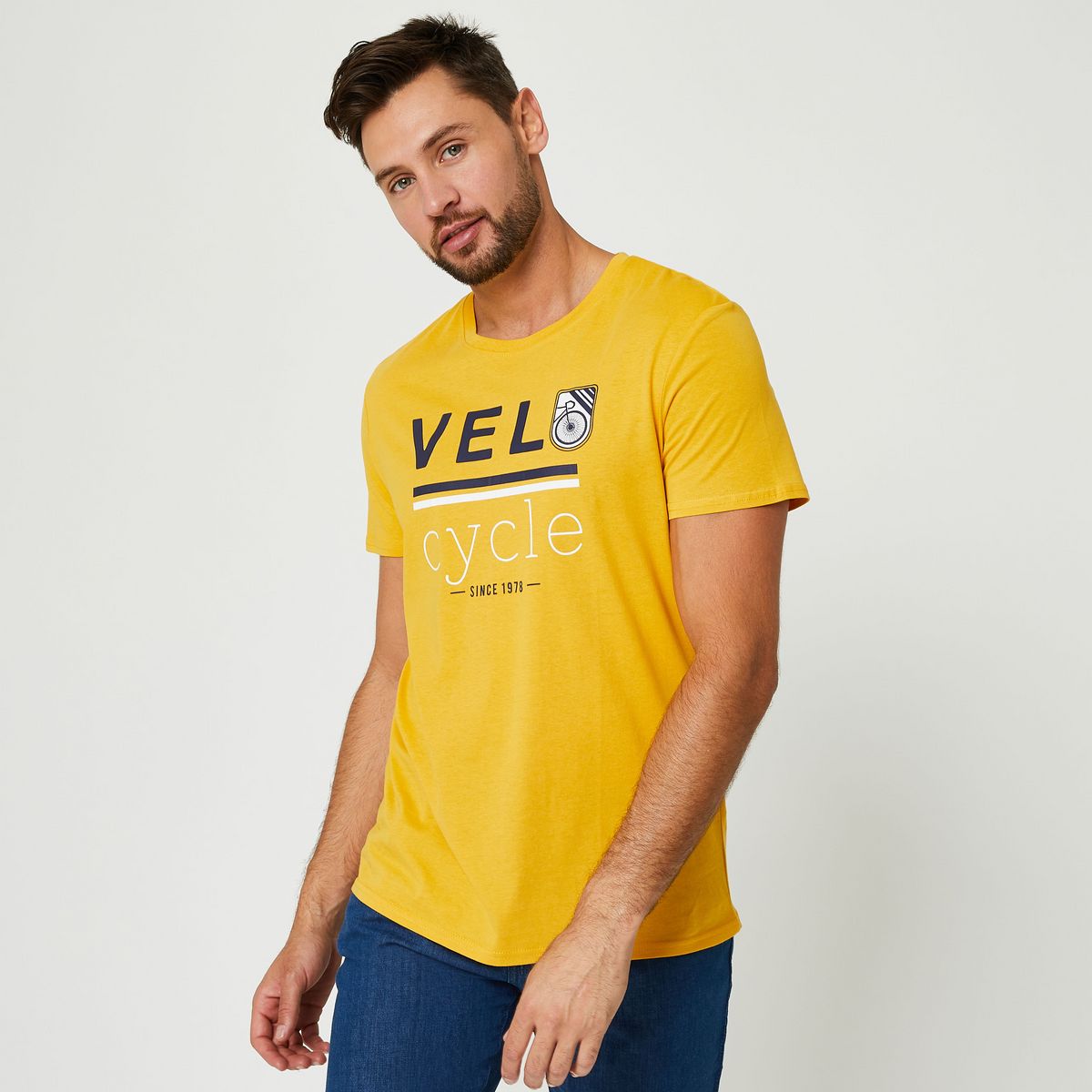 IN EXTENSO T shirt homme Jaune taille M pas cher Auchan.fr