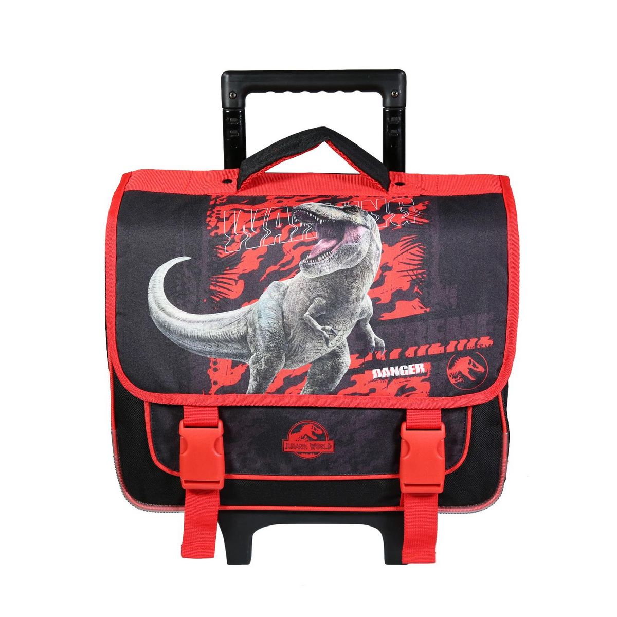 BAGTROTTER Cartable roulettes 38 cm Jurassic World Dinosaure Noir