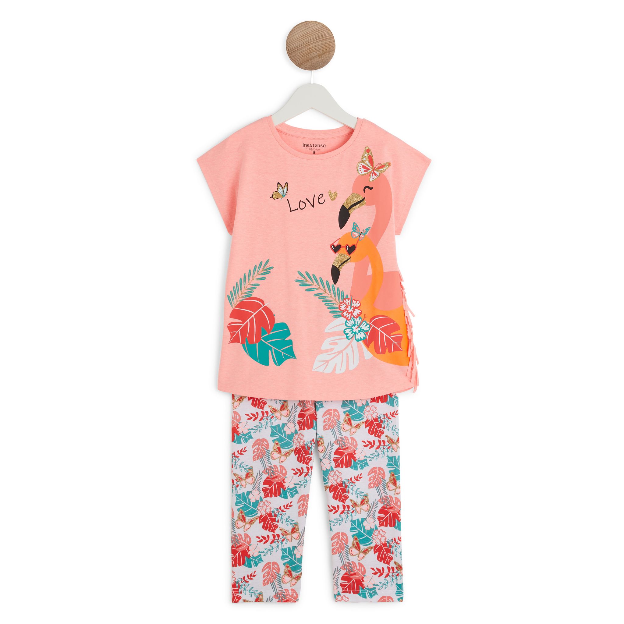 INEXTENSO Pyjama corsaire flamant rose fille pas cher Auchan