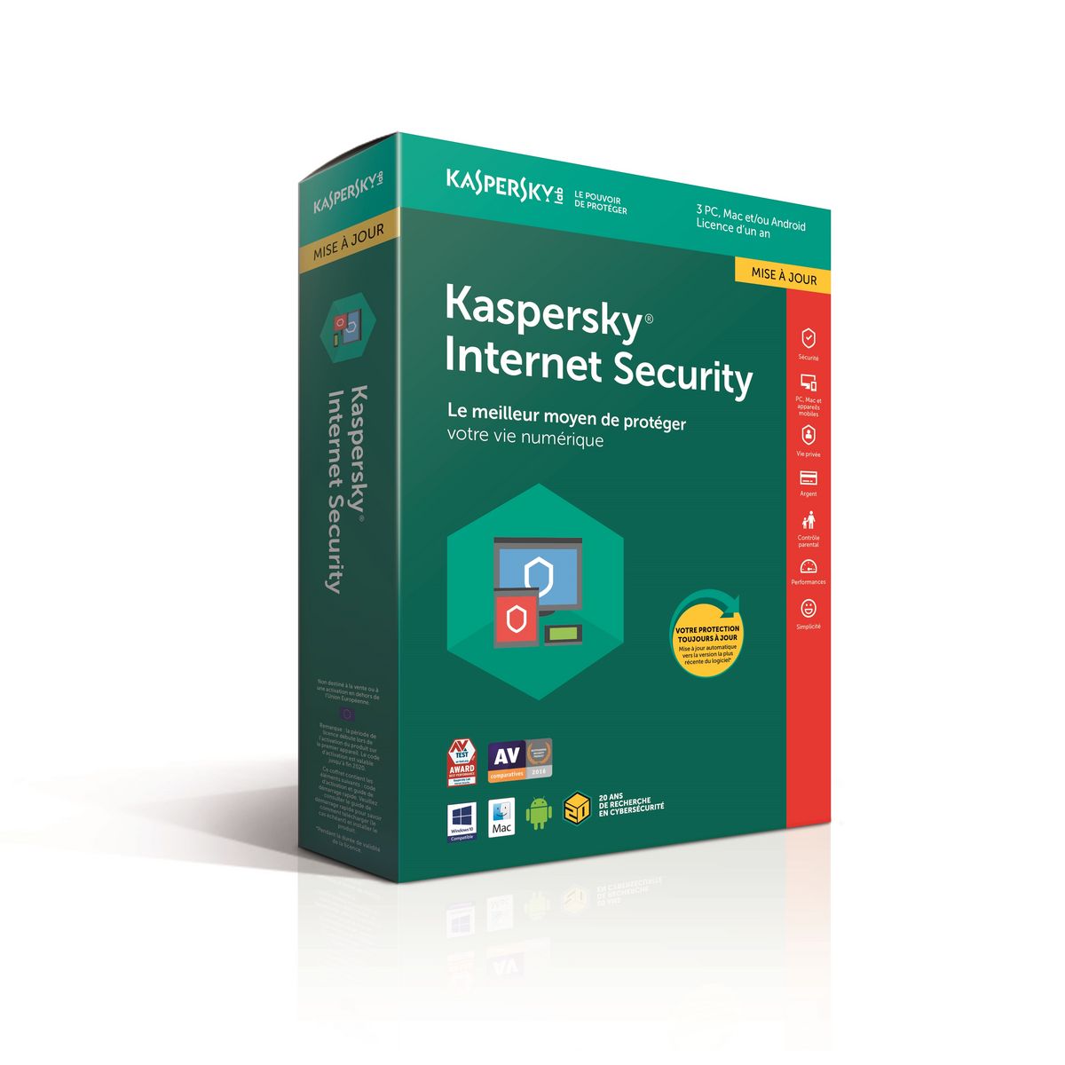 KASPERSKY INTERNET SECURITY 2018 - 3 Postes / 1 An Mise à jour pas cher ...