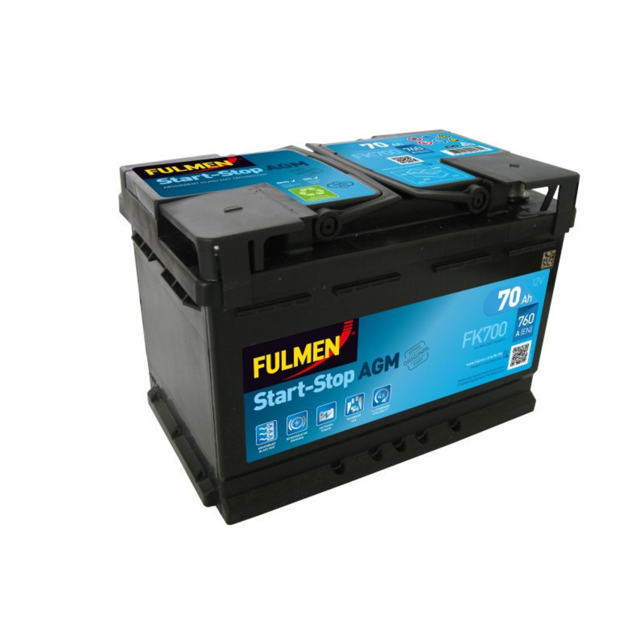 FULMEN Batterie Fulmen AGM Start And Stop FK700 12V 70ah 760A pas cher 