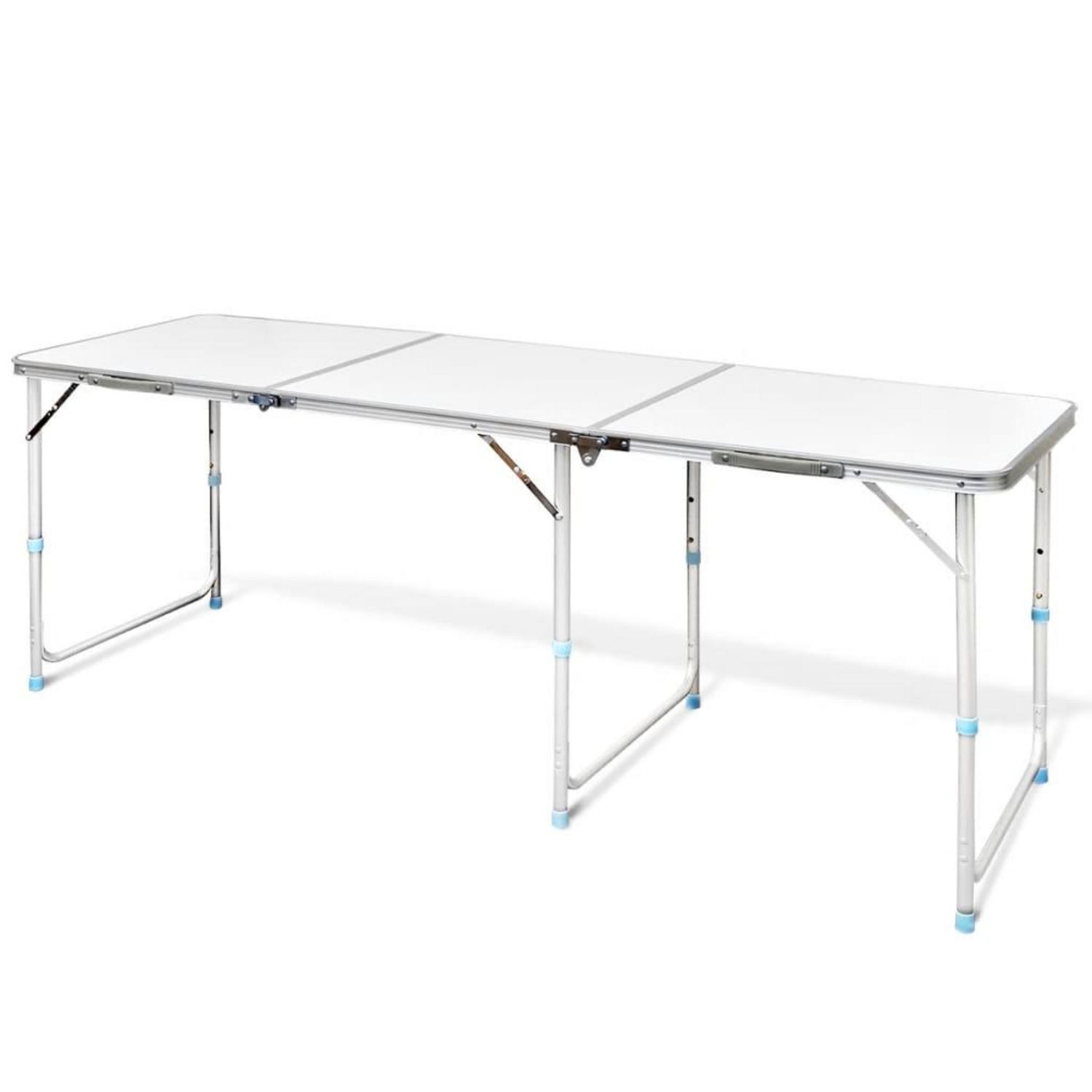OUTSUNNY Table pliante en aluminium table de camping table de jardin 6  personnes hauteur réglable + sac de transport pas cher 