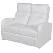 Fauteuil inclinable a 2 places Cuir synthetique Blanc