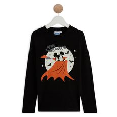 MICKEY T-shirt manches longues halloween garçon (Noir )