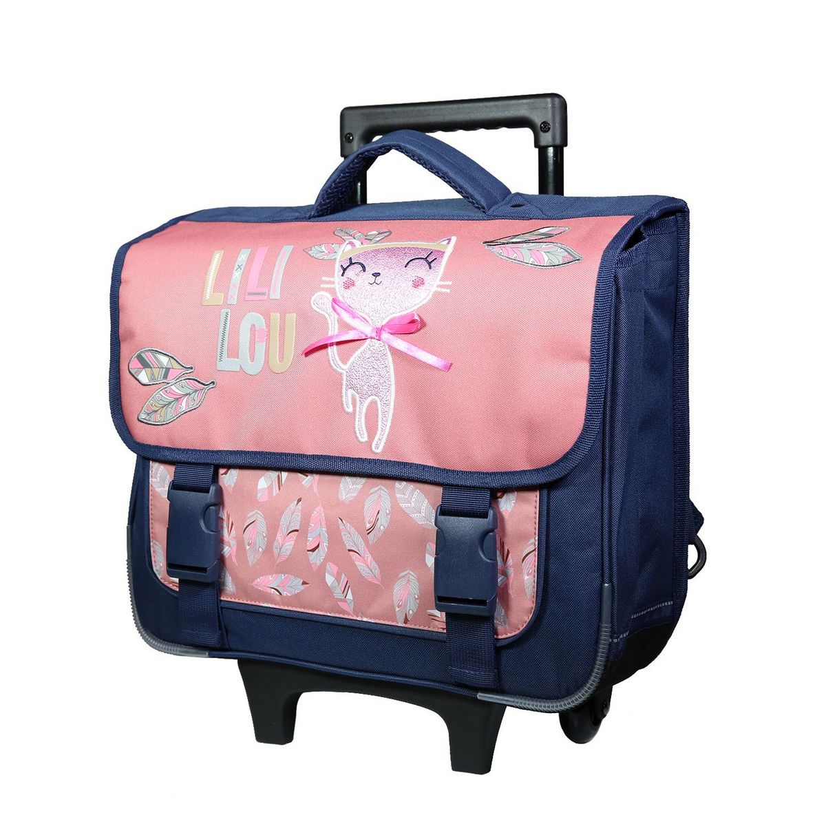 Bagtrotter Bagtrotter Cartable à Roulettes 38 Cm Lili Lou Chat Rose Pas