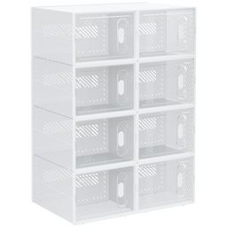 HOMCOM Lot de 8 boites cubes rangement à chaussures modulable avec