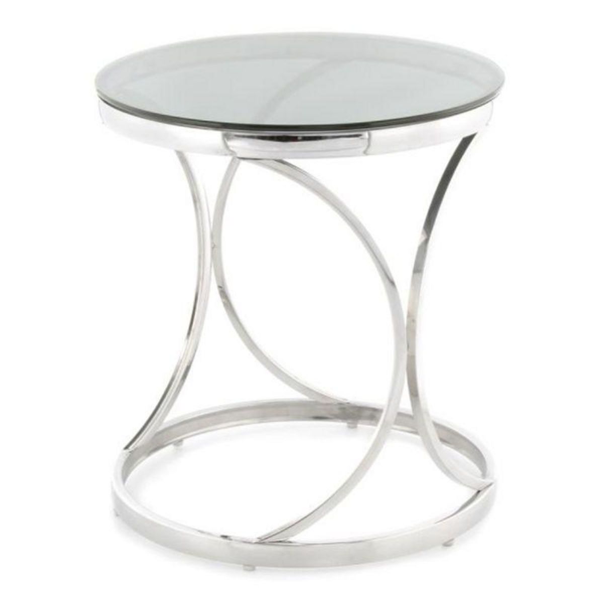 Paris Prix Table d'Appoint Design  Weyda  55cm Noir & Argent