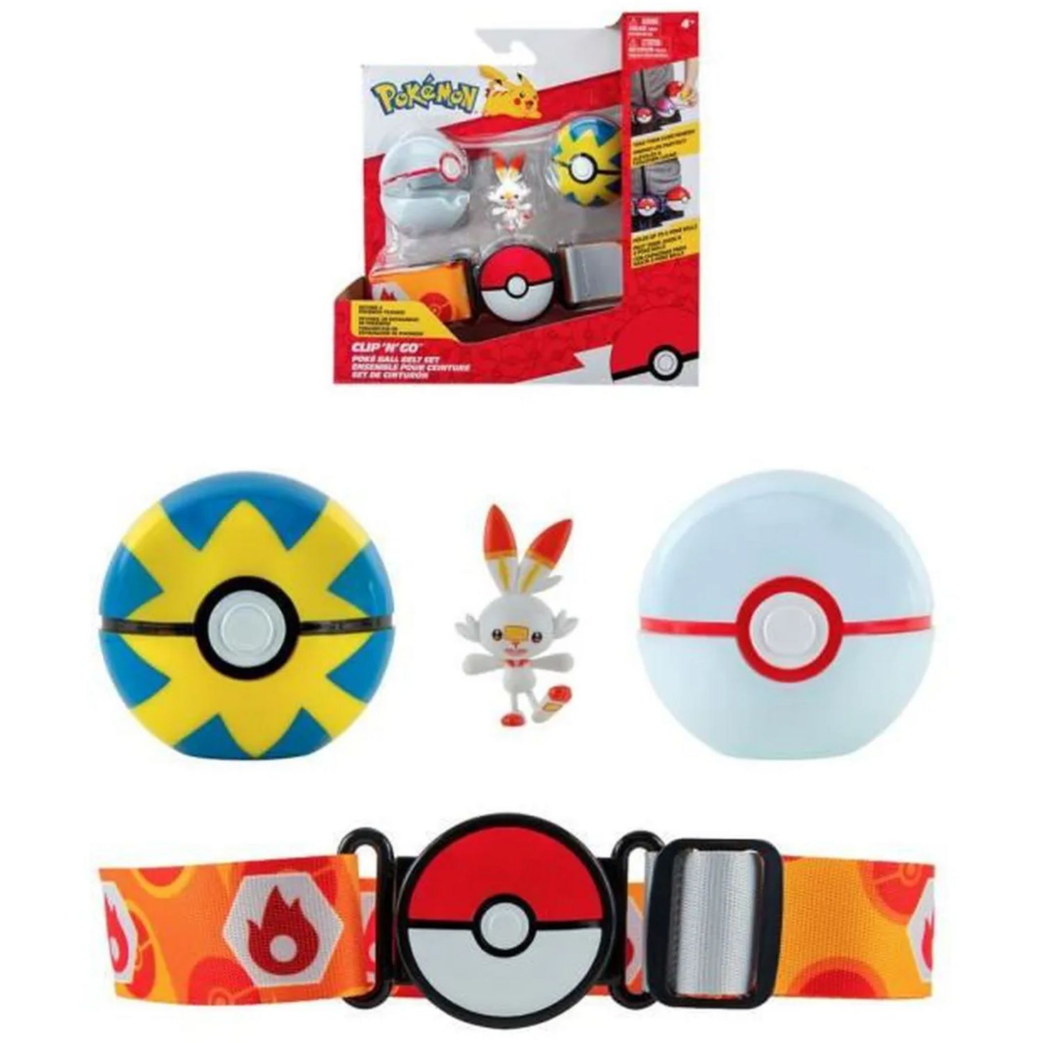 Bandai - Pokémon - Ceinture Première Ball, Ultra Ball Et Figurine