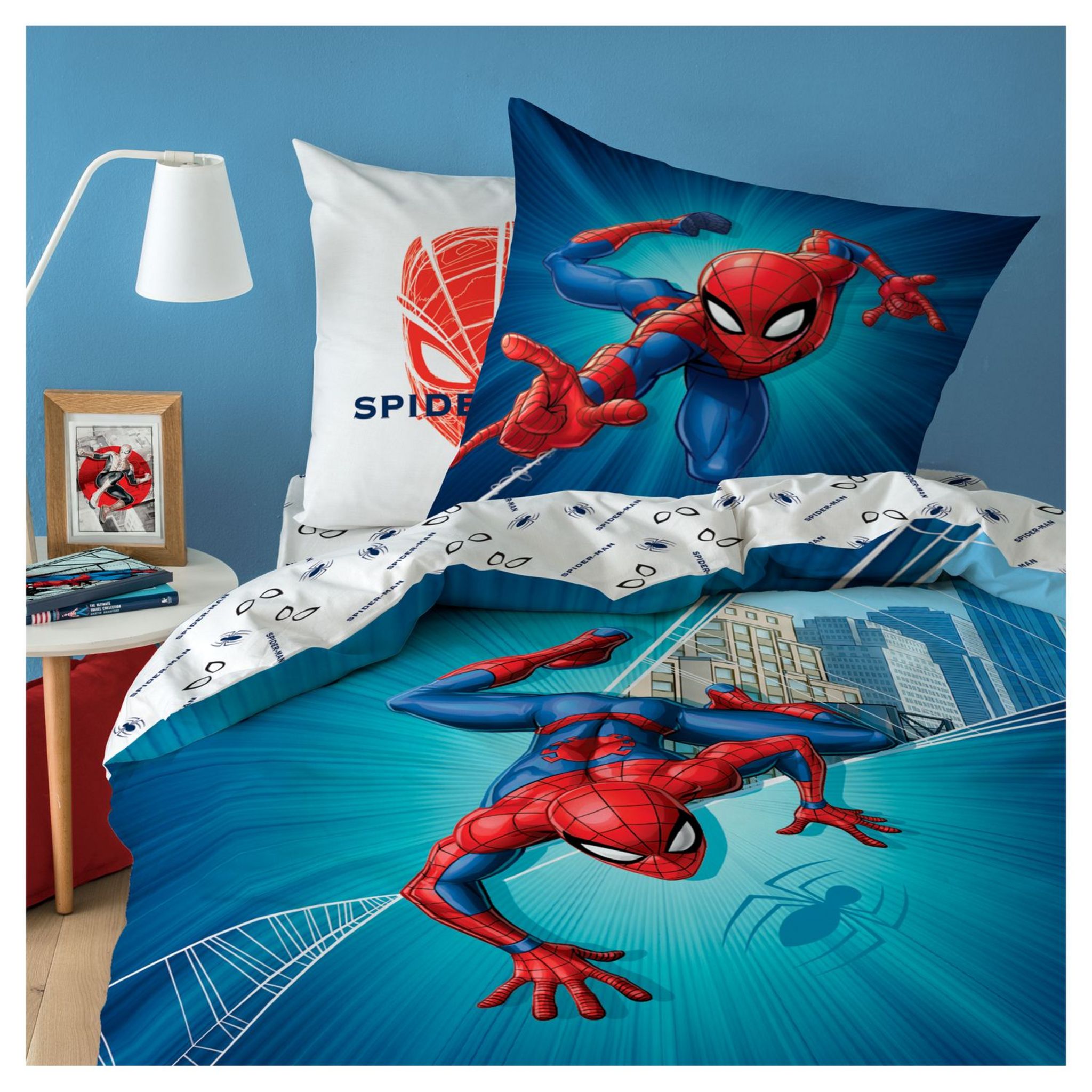 Protège Housse de Couette SpiderMan - Lits Jumeaux - 240 x 220 cm -  Polycoton