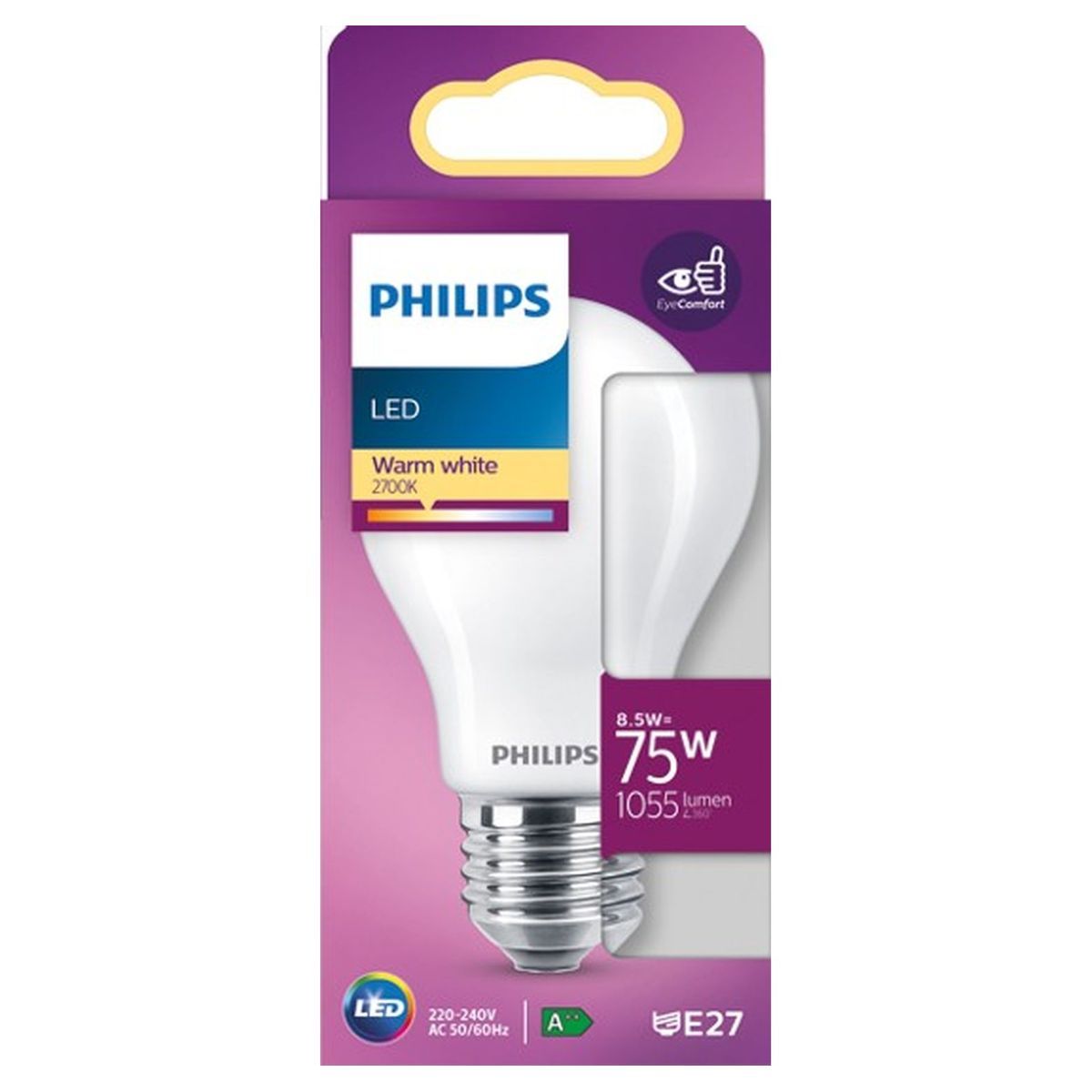 PHILIPS Ampoule led E27 sphère 75W warm white 1055 lumen x1 pas cher 